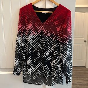 Calvin Klein hi/low lined blouse